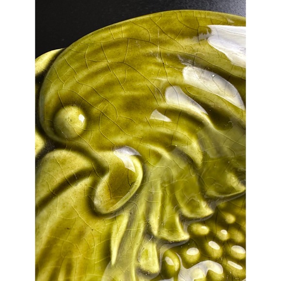 McCoy USA Chicken Plates #245 Vintage Green Hen Serving Dish Platters Set Of 2 - Picture 7 of 12